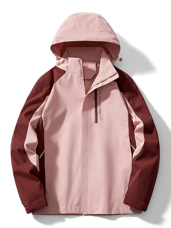 Damen zweilagige Softshell‑Regenjacke mit Kapuze, atmungsaktiver Membran und Brustzip Drune