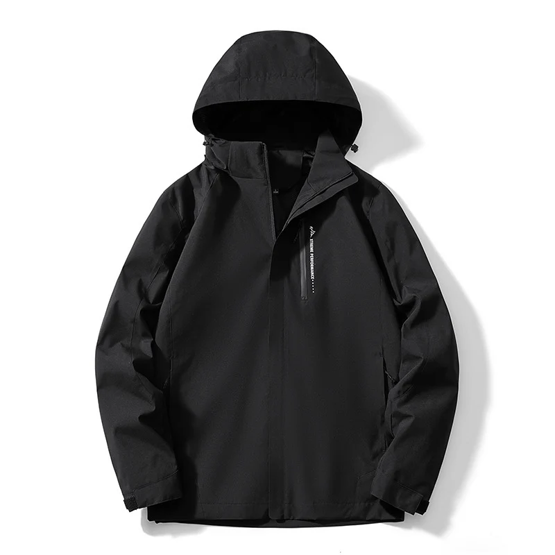 Damen zweilagige Softshell‑Regenjacke mit Kapuze, atmungsaktiver Membran und Brustzip Drune