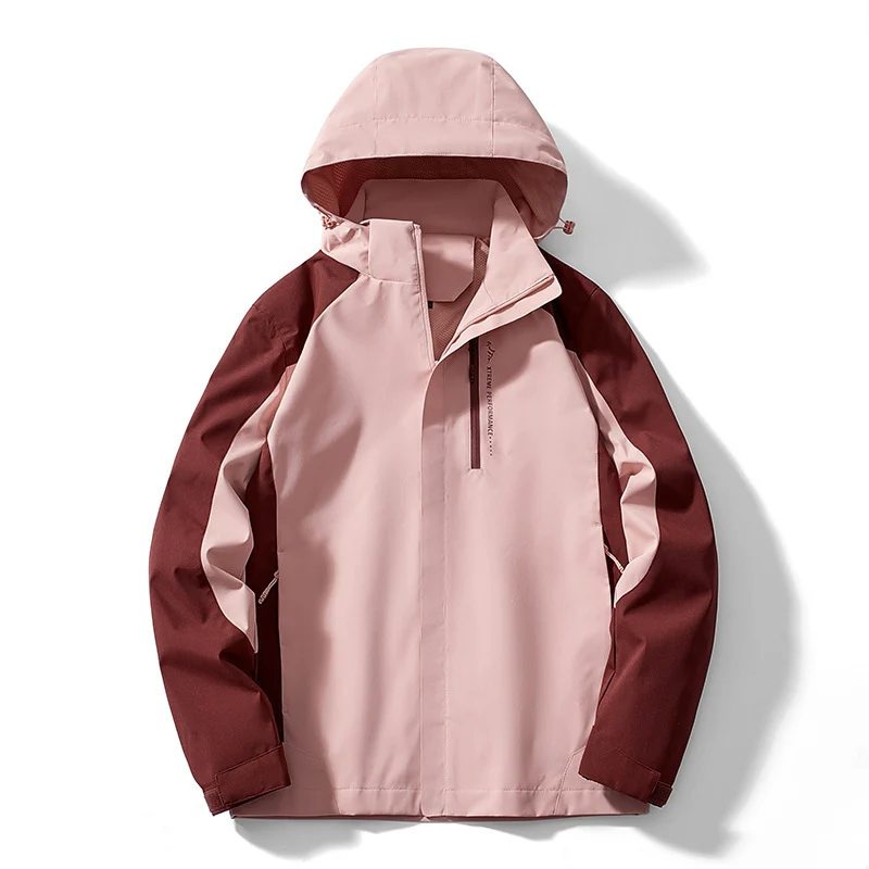 Damen zweilagige Softshell‑Regenjacke mit Kapuze, atmungsaktiver Membran und Brustzip Drune