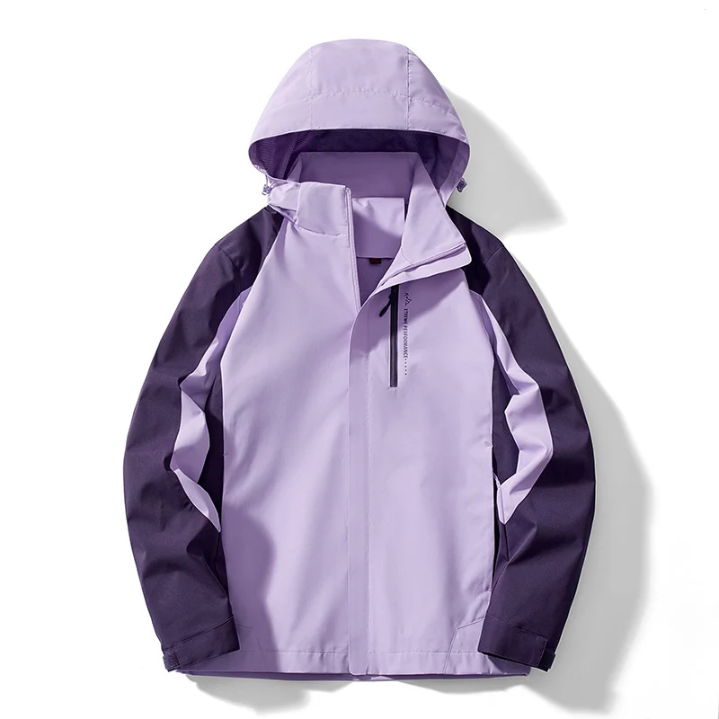 Damen zweilagige Softshell‑Regenjacke mit Kapuze, atmungsaktiver Membran und Brustzip Drune