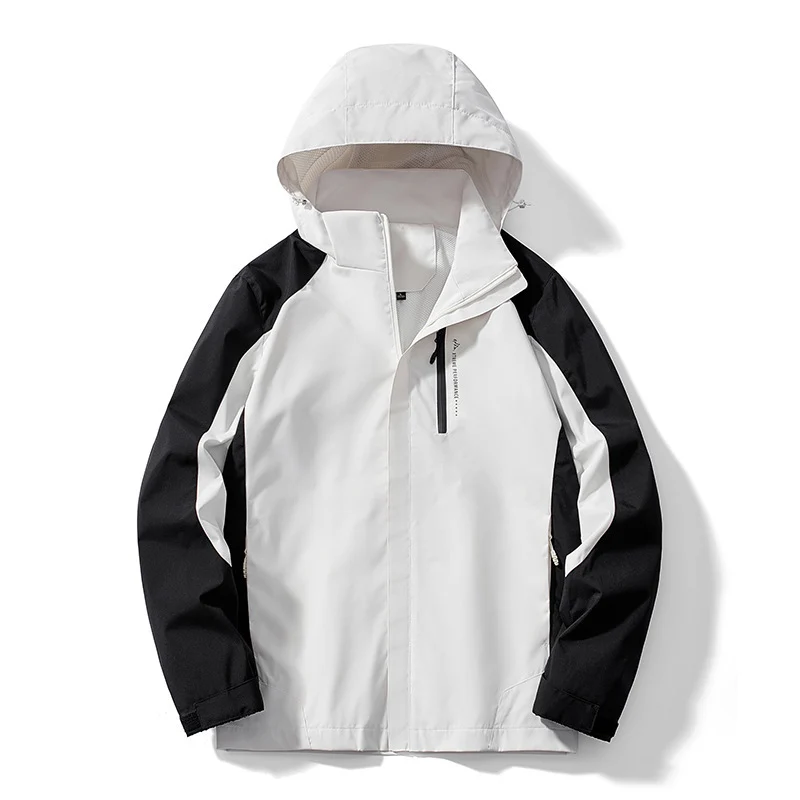 Damen zweilagige Softshell‑Regenjacke mit Kapuze, atmungsaktiver Membran und Brustzip Drune
