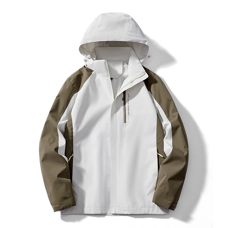 Damen zweilagige Softshell‑Regenjacke mit Kapuze, atmungsaktiver Membran und Brustzip Drune