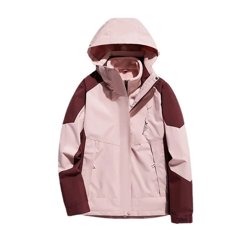 Damen zweilagige Softshell‑Outdoorjacke mit abnehmbarem Fleece‑Innenlayer und Kapuze Drune