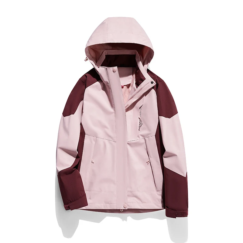 Damen zweilagige Softshell‑Outdoorjacke mit abnehmbarem Fleece‑Innenlayer und Kapuze Drune