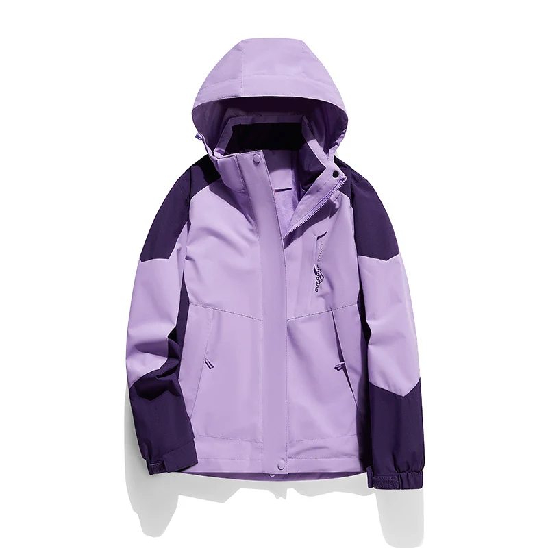 Damen zweilagige Softshell‑Outdoorjacke mit abnehmbarem Fleece‑Innenlayer und Kapuze Drune
