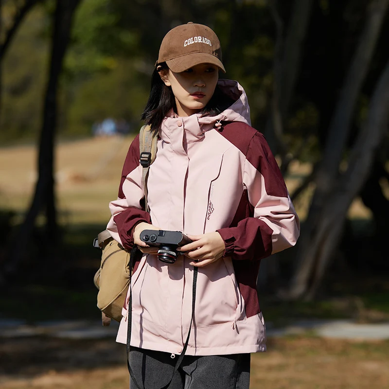 Damen zweilagige Softshell‑Outdoorjacke mit abnehmbarem Fleece‑Innenlayer und Kapuze Drune