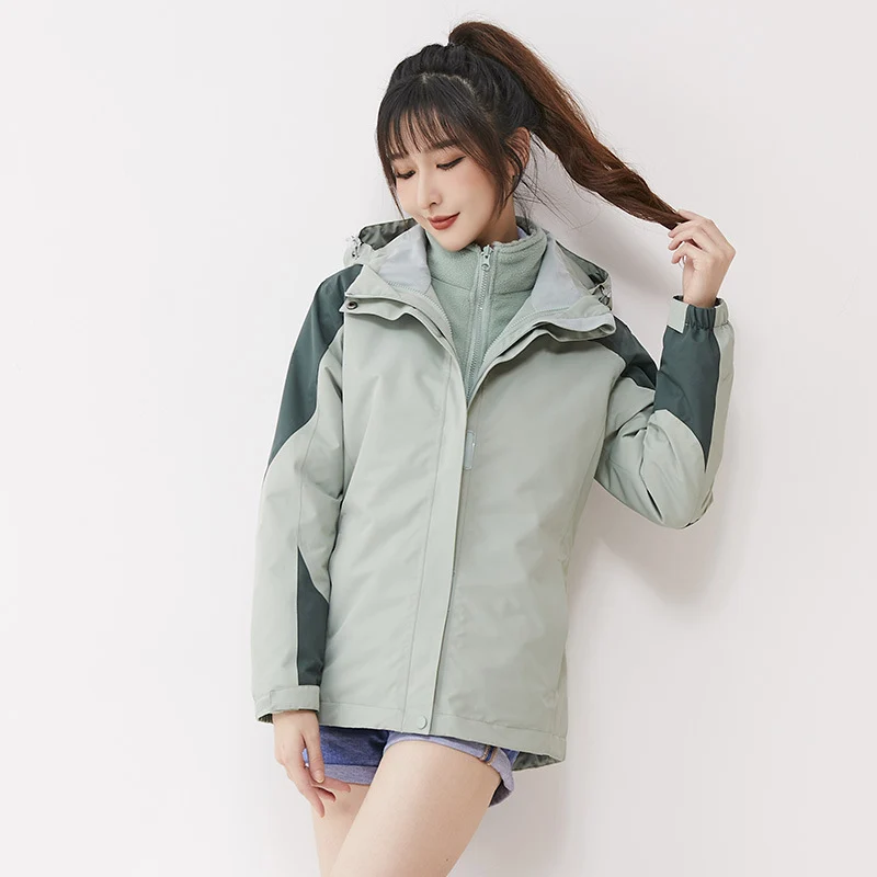 Damen zweilagige Outdoorjacke mit herausnehmbarer Fleece-Innenjacke und winddichter Membran Drune