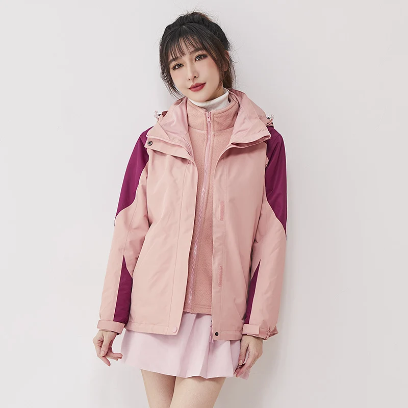 Damen zweilagige Outdoorjacke mit herausnehmbarer Fleece-Innenjacke und winddichter Membran Drune