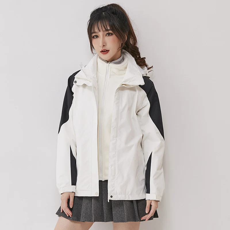 Damen zweilagige Outdoorjacke mit herausnehmbarer Fleece-Innenjacke und winddichter Membran Drune