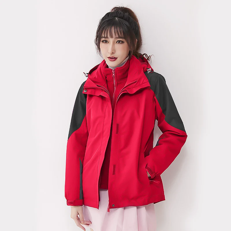 Damen zweilagige Outdoorjacke mit herausnehmbarer Fleece-Innenjacke und winddichter Membran Drune