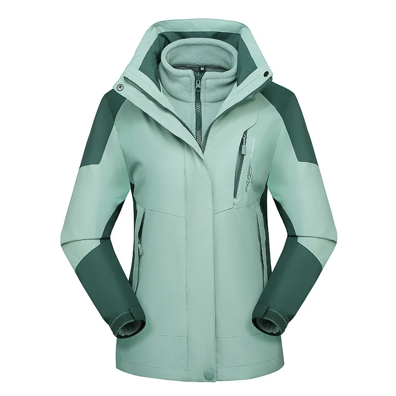 Damen vielseitige Outdoorjacke mit abnehmbarer Fleece‑Innenjacke und winddichter Softshell‑Hülle Drune
