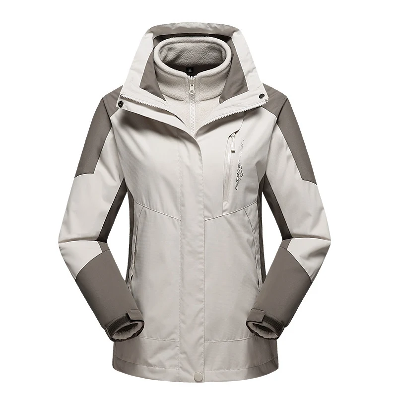 Damen vielseitige Outdoorjacke mit abnehmbarer Fleece‑Innenjacke und winddichter Softshell‑Hülle Drune