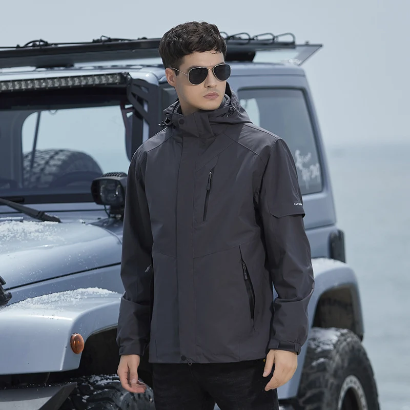 Damen technische Regen- und Freizeitjacke mit verstellbarer Kapuze und Mehrfachtaschen Drune