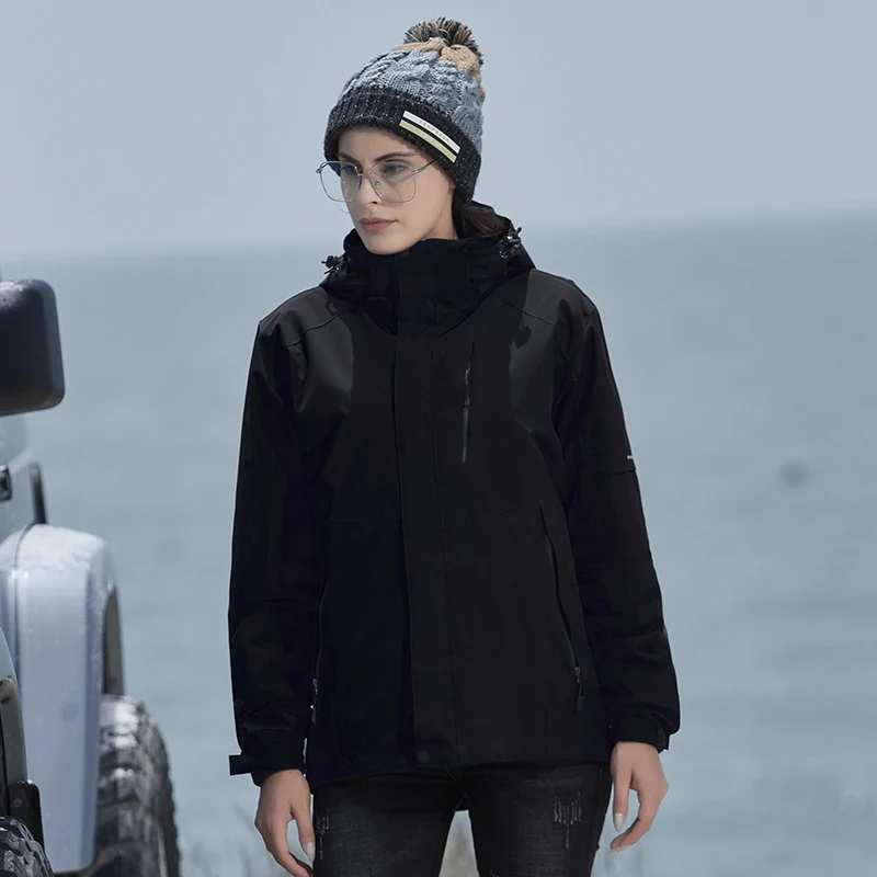 Damen technische Regen- und Freizeitjacke mit verstellbarer Kapuze und Mehrfachtaschen Drune