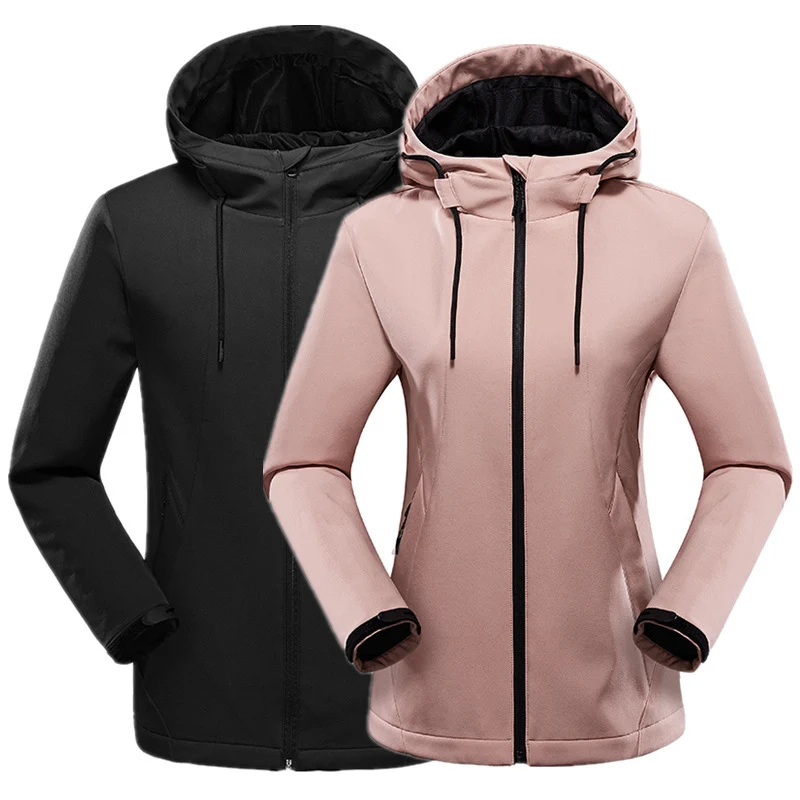 Damen taillierte Softshelljacke mit Kapuze und wasserabweisender Membran Drune
