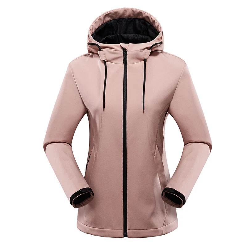 Damen taillierte Softshelljacke mit Kapuze und wasserabweisender Membran Drune