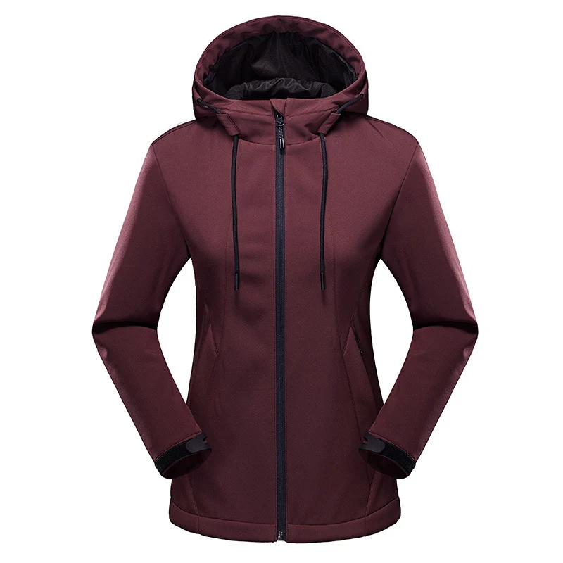 Damen taillierte Softshelljacke mit Kapuze und wasserabweisender Membran Drune