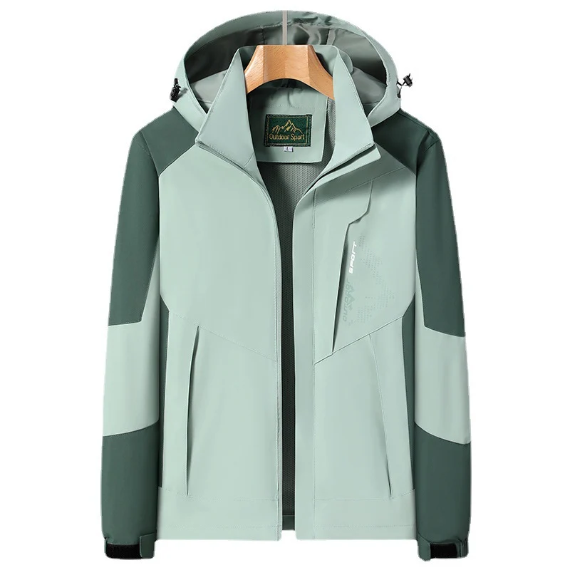 Damen Softshell‑Trekkingjacke mit atmungsaktiver Membran, verstellbarer Kapuze und Colorblock-Design Drune