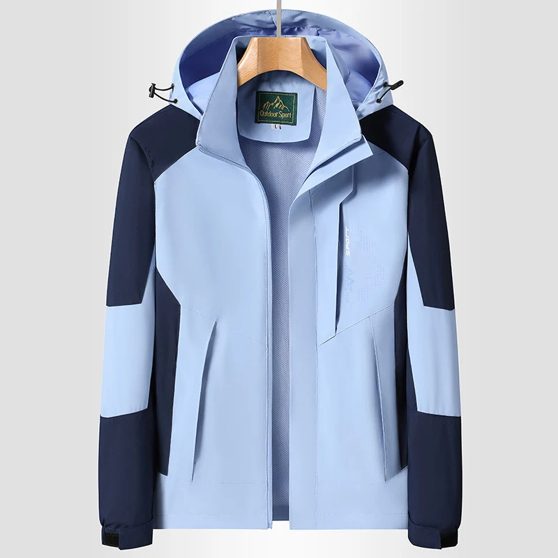 Damen Softshell‑Trekkingjacke mit atmungsaktiver Membran, verstellbarer Kapuze und Colorblock-Design Drune