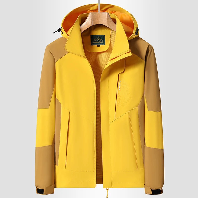 Damen Softshell‑Trekkingjacke mit atmungsaktiver Membran, verstellbarer Kapuze und Colorblock-Design Drune