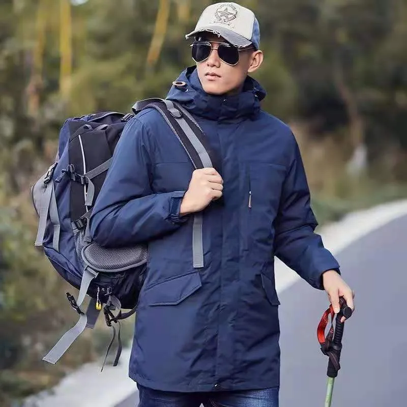 Damen leichter wasserabweisender Parka mit Kapuze und funktionalen Taschen Drune