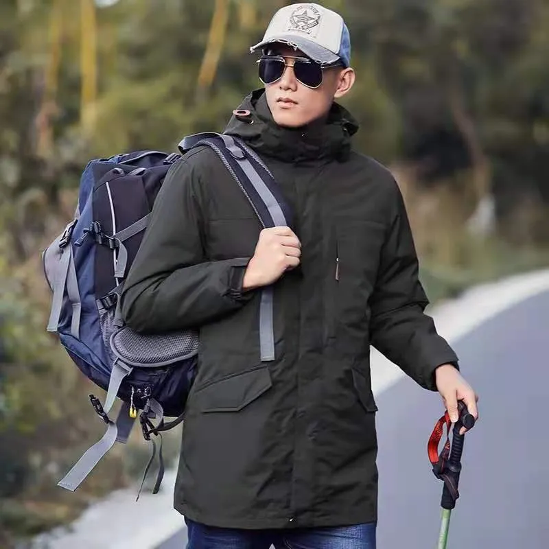 Damen leichter wasserabweisender Parka mit Kapuze und funktionalen Taschen Drune
