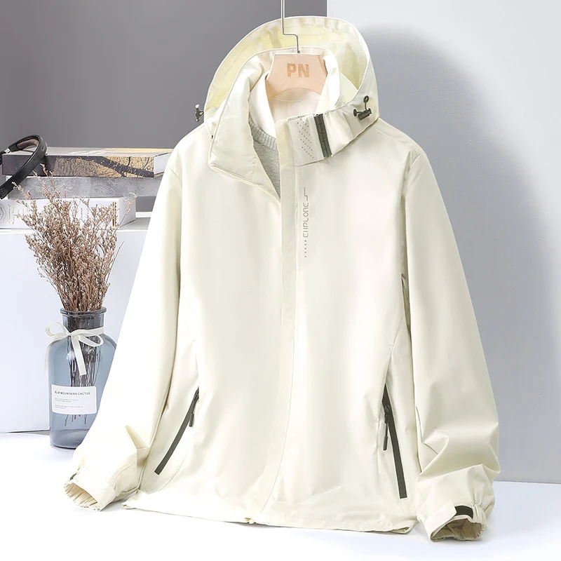 Damen leichte wasserabweisende Kapuzenjacke mit atmungsaktiver Membran und verdecktem Reißverschluss Drune