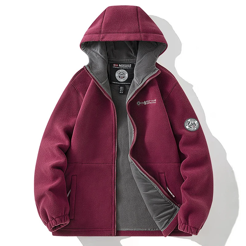 Damen Fleece-Kapuzenjacke mit wärmender Microfleece-Innenseite, durchgehendem Reißverschluss und Utility-Taschen Drune