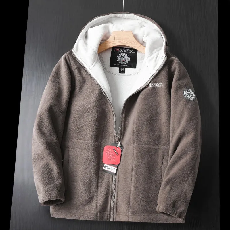 Damen Fleece-Kapuzenjacke mit wärmender Microfleece-Innenlage, durchgehendem Reißverschluss und elastischen Bündchen Drune