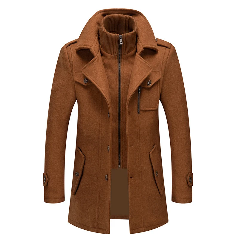 Herren Wollmix-Übermantel mit herausnehmbarer gesteppter Innenjacke Drune