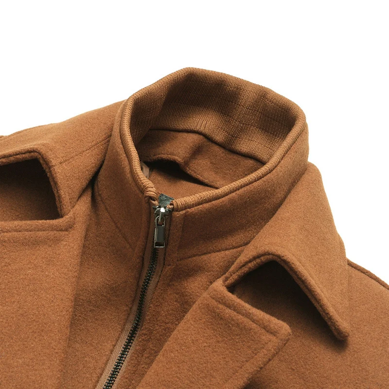 Herren Wollmix-Kurzmantel mit integrierter gesteppter Innenjacke und Hemdkragen Drune