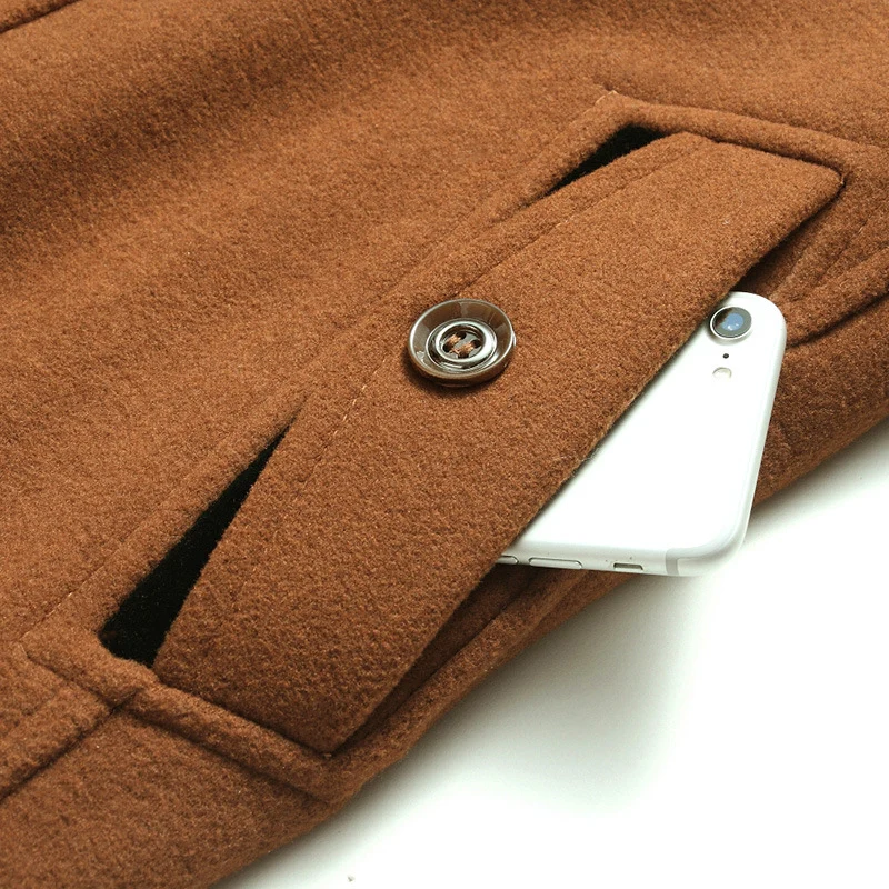 Herren Wollmix-Kurzmantel mit integrierter gesteppter Innenjacke und Hemdkragen Drune