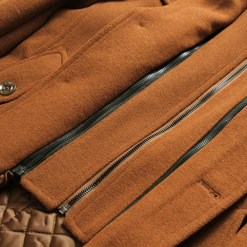 Herren Wollmix-Kurzmantel mit integrierter gesteppter Innenjacke und Hemdkragen Drune