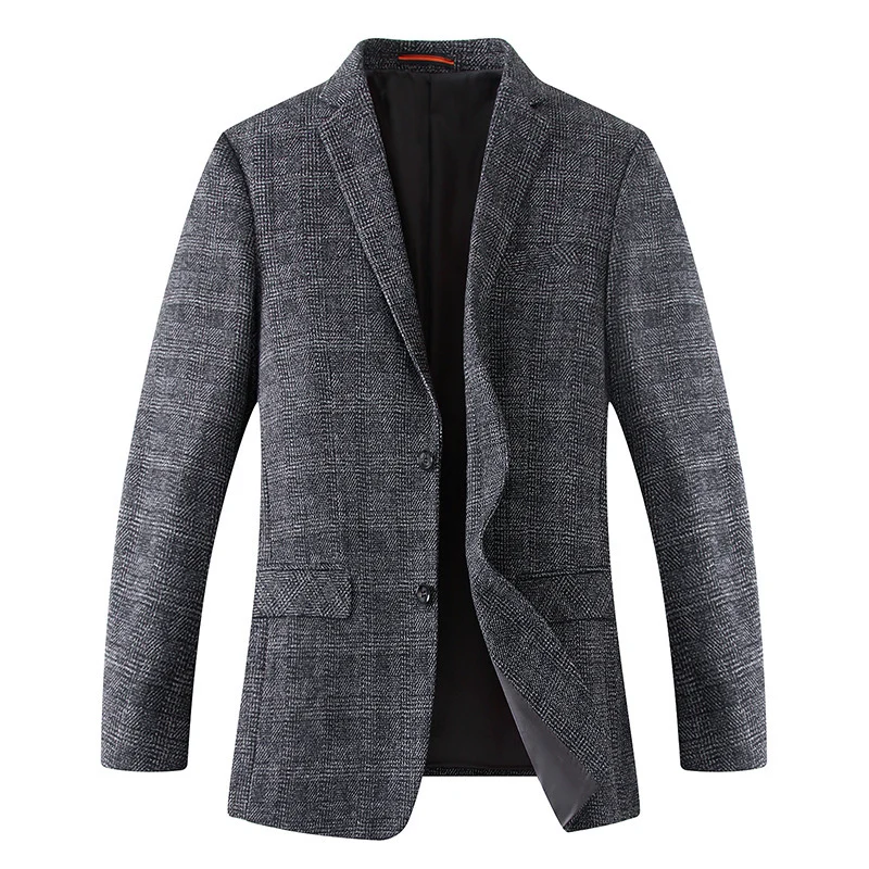 Herren Wollmischstoff Slim-Fit Sakko mit Glencheck-Muster und gesteppter Innenfütterung Drune