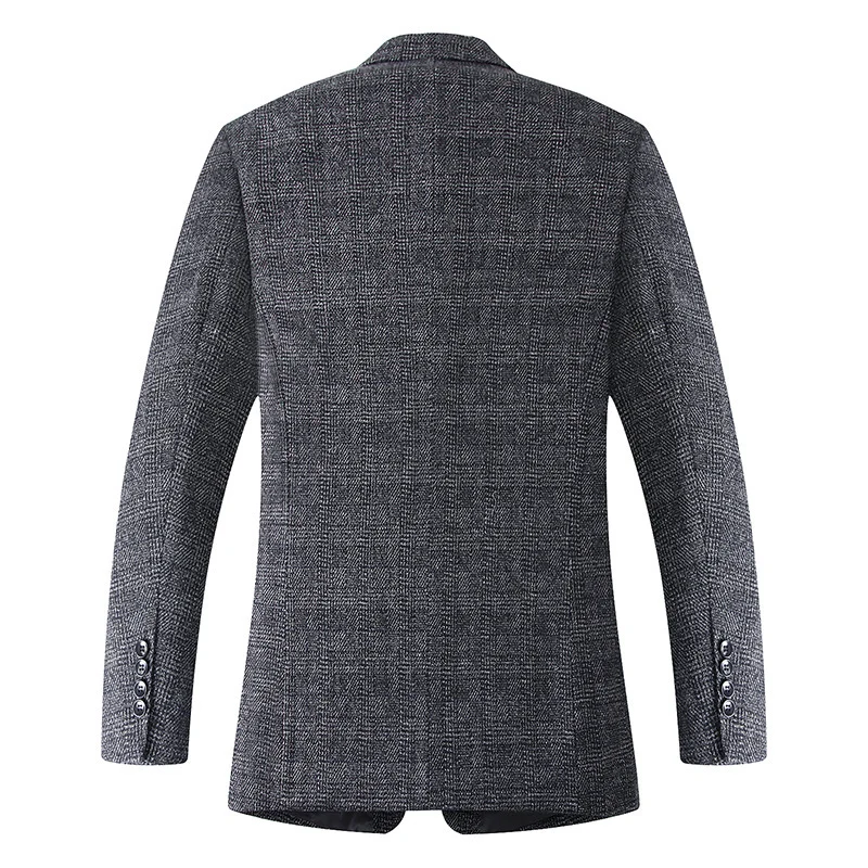 Herren Wollmischstoff Slim-Fit Sakko mit Glencheck-Muster und gesteppter Innenfütterung Drune