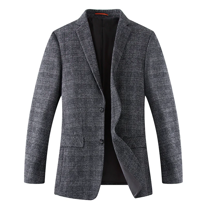 Herren Wollmischstoff Slim-Fit Sakko mit Glencheck-Muster und gesteppter Innenfütterung Drune