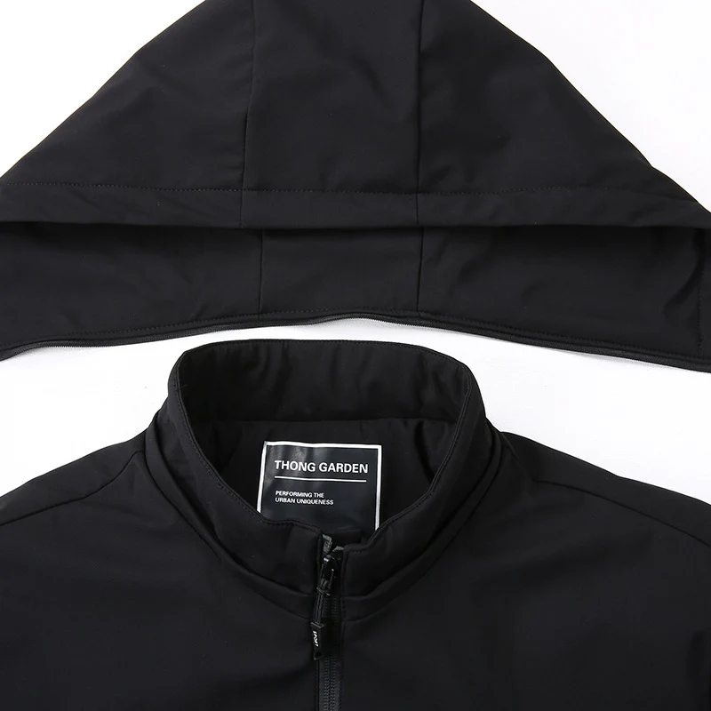 Herren Wind- und Wasserabweisende Softshell-Jacke mit Kapuze und leichtem Thermofutter Drune
