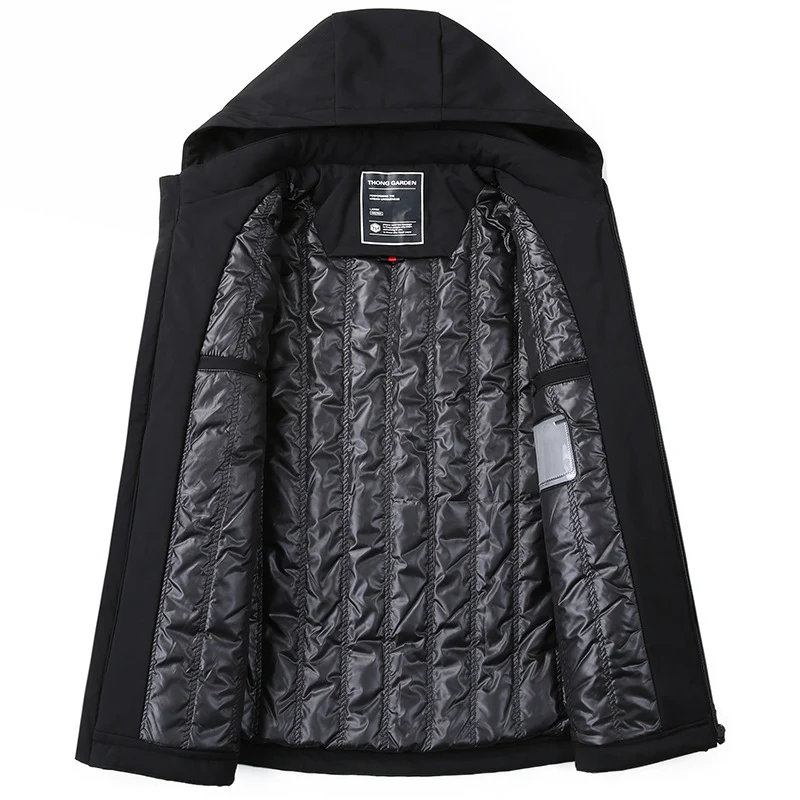 Herren Wind- und Wasserabweisende Softshell-Jacke mit Kapuze und leichtem Thermofutter Drune