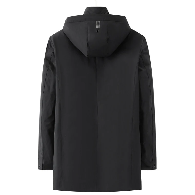 Herren wasserdichter zweilagiger Mantel mit gesteppter Innenjacke und Kapuze Drune