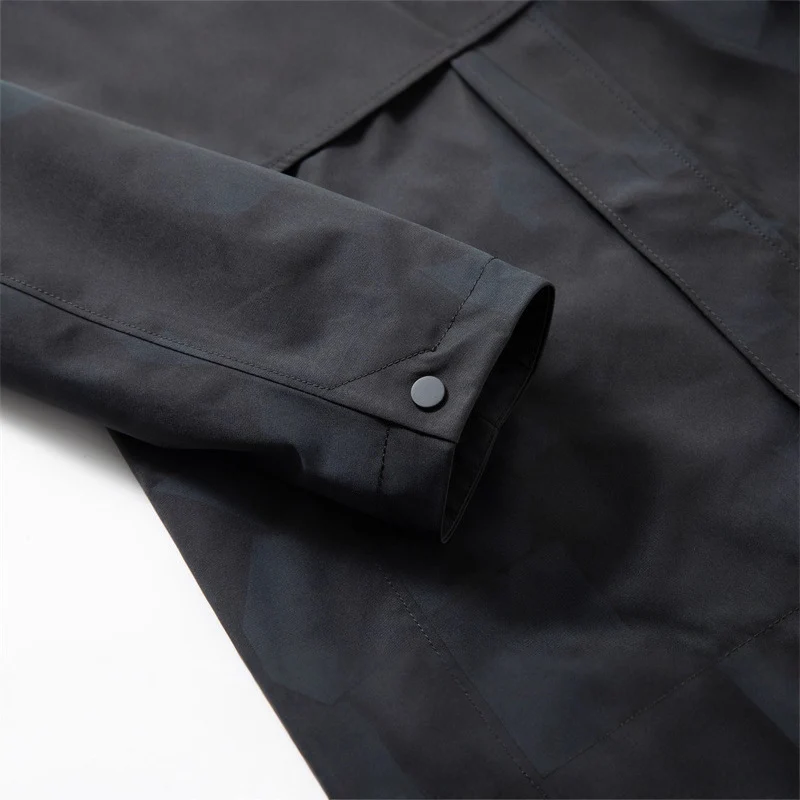Herren Wasserdichte, atmungsaktive Stadtoverall-Jacke mit Kapuze und minimalistischer Utility-Optik Drune