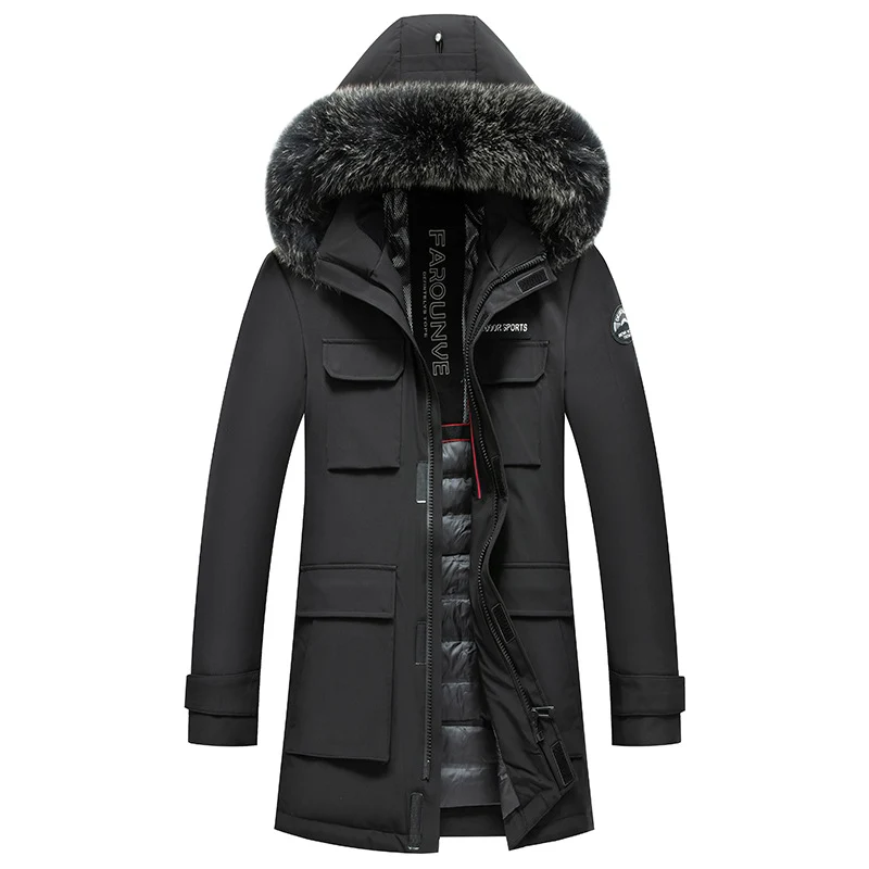 Herren Wasserabweisender Thermo-Parka mit Kapuze und abnehmbarem Kunstfellbesatz Drune