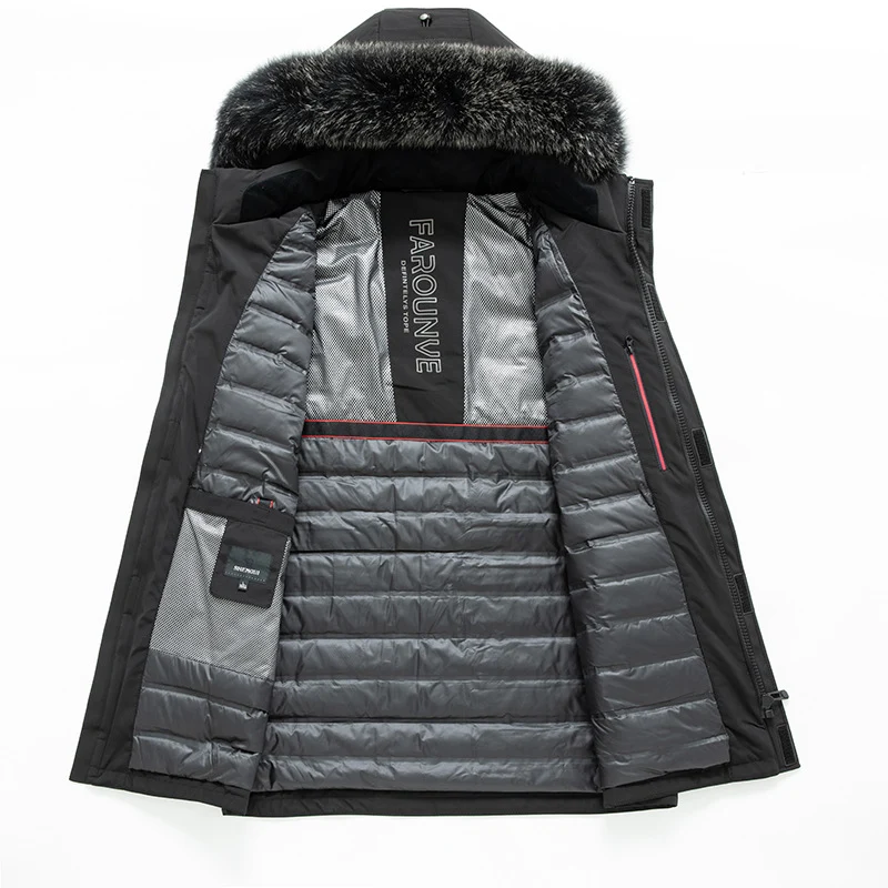 Herren Wasserabweisender Thermo-Parka mit Kapuze und abnehmbarem Kunstfellbesatz Drune
