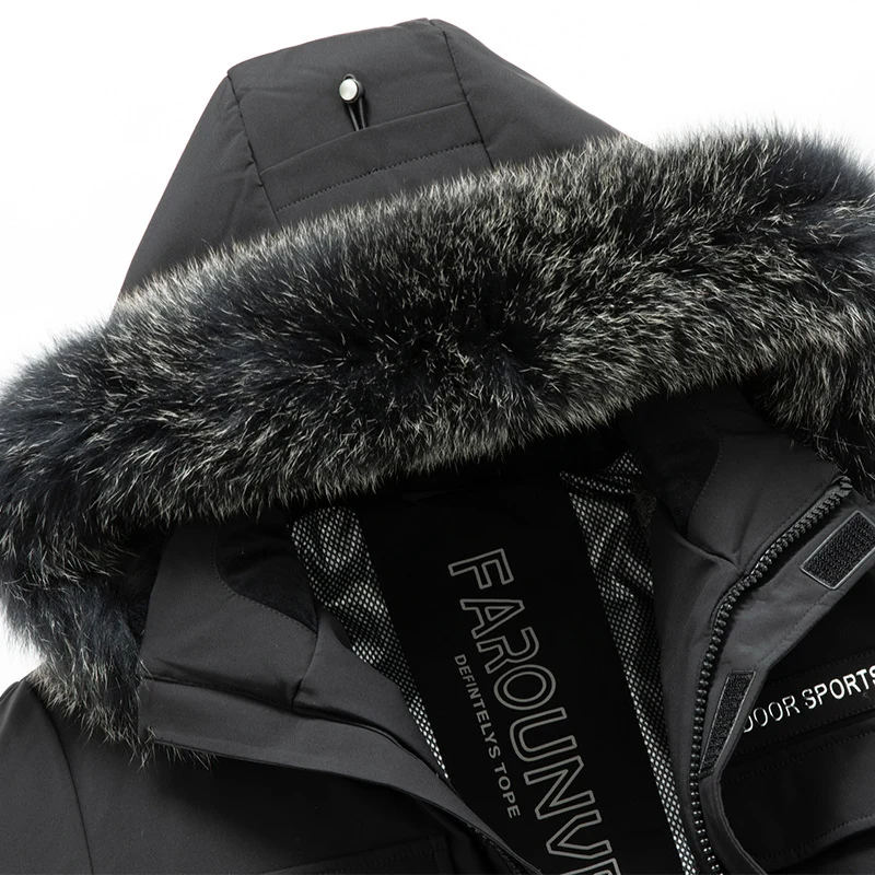 Herren Wasserabweisender Thermo-Parka mit Kapuze und abnehmbarem Kunstfellbesatz Drune