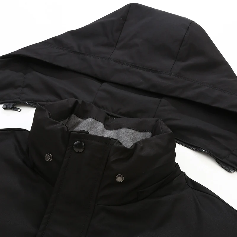 Herren Wasserabweisender Kapuzenparka mit minimalistischem Design und verdecktem Reißverschluss Drune