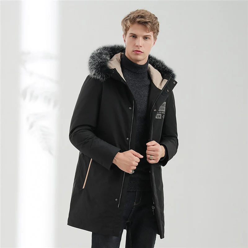 Herren Urbaner Winterparka mit abnehmbarer Kunstfellkapuze, thermoisolierender Steppfutterlage und verdecktem Reißverschluss Drune