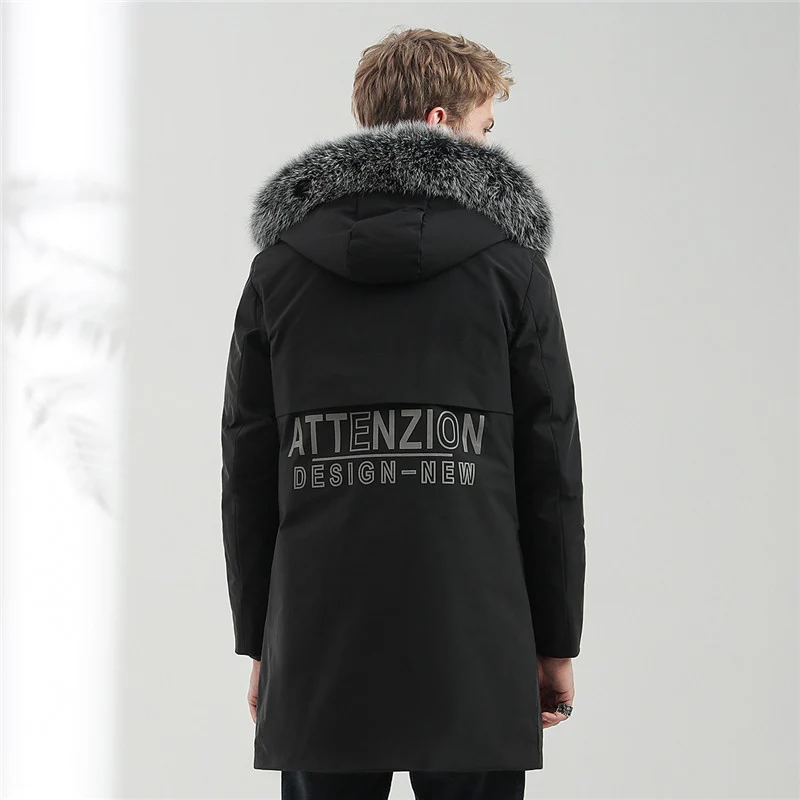 Herren Urbaner Winterparka mit abnehmbarer Kunstfellkapuze, thermoisolierender Steppfutterlage und verdecktem Reißverschluss Drune