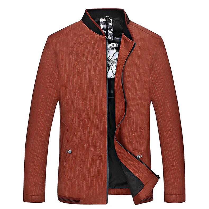 Herren Urbaner Blousonjacke mit feiner Längsstruktur, Stehkragen und verdecktem Reißverschluss Drune