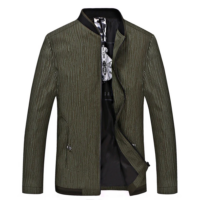 Herren Urbaner Blousonjacke mit feiner Längsstruktur, Stehkragen und verdecktem Reißverschluss Drune