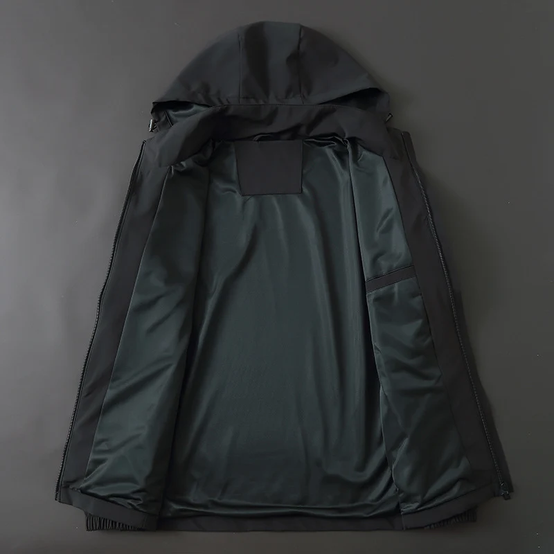 Herren Ultraleichte Wind- und Wasserabweisende Softshelljacke mit Kapuze, verdecktem Reißverschluss und elastischen Bündchen Drune