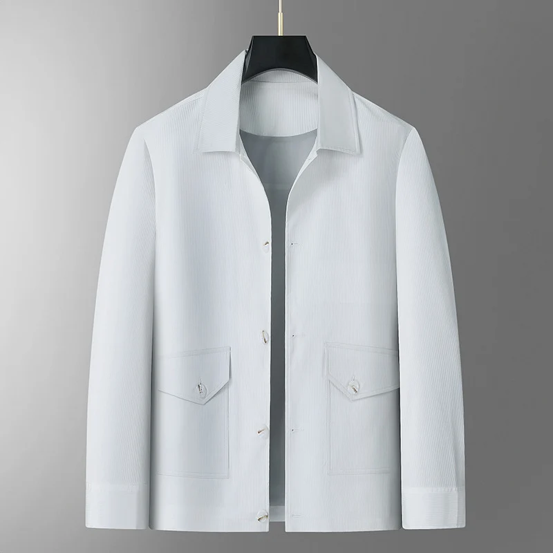 Herren Übergangsjacke im minimalistischen Worker-Stil mit Pattentaschen Drune